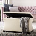 thumbnail image 1 of SAFAVIEH Aroura Transitional Glam Flip Top Upholstered Storage Bench, Beige, 1 of 7