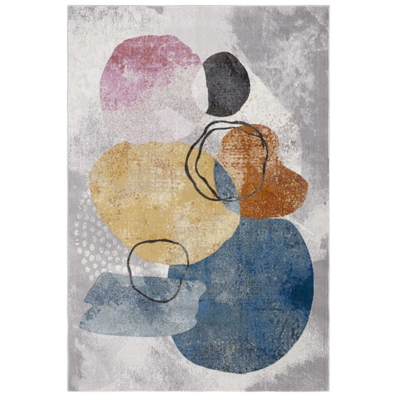 SAFAVIEH Art Studio Alana Abstract Area Rug, Ivory/Blue, 4' x 6'