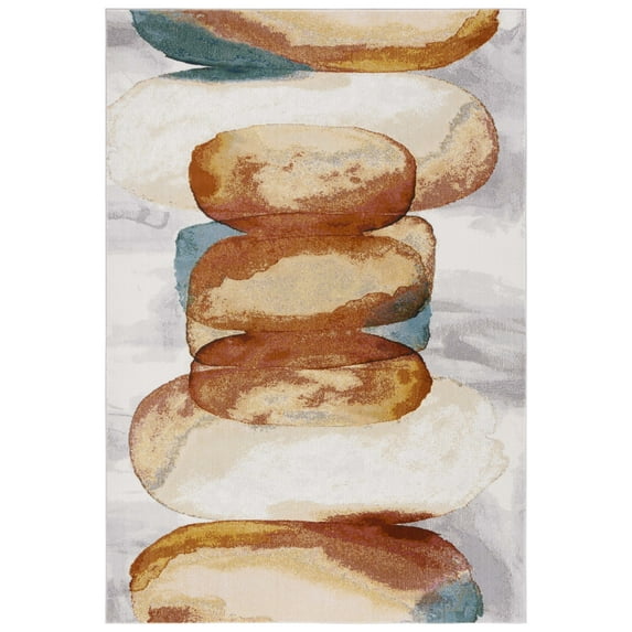 SAFAVIEH Art Studio Carson Abstract Area Rug, Ivory/Rust, 3' x 5'