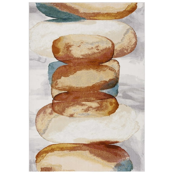 SAFAVIEH Art Studio Carson Abstract Area Rug, Ivory/Rust, 5'1" x 7'6"