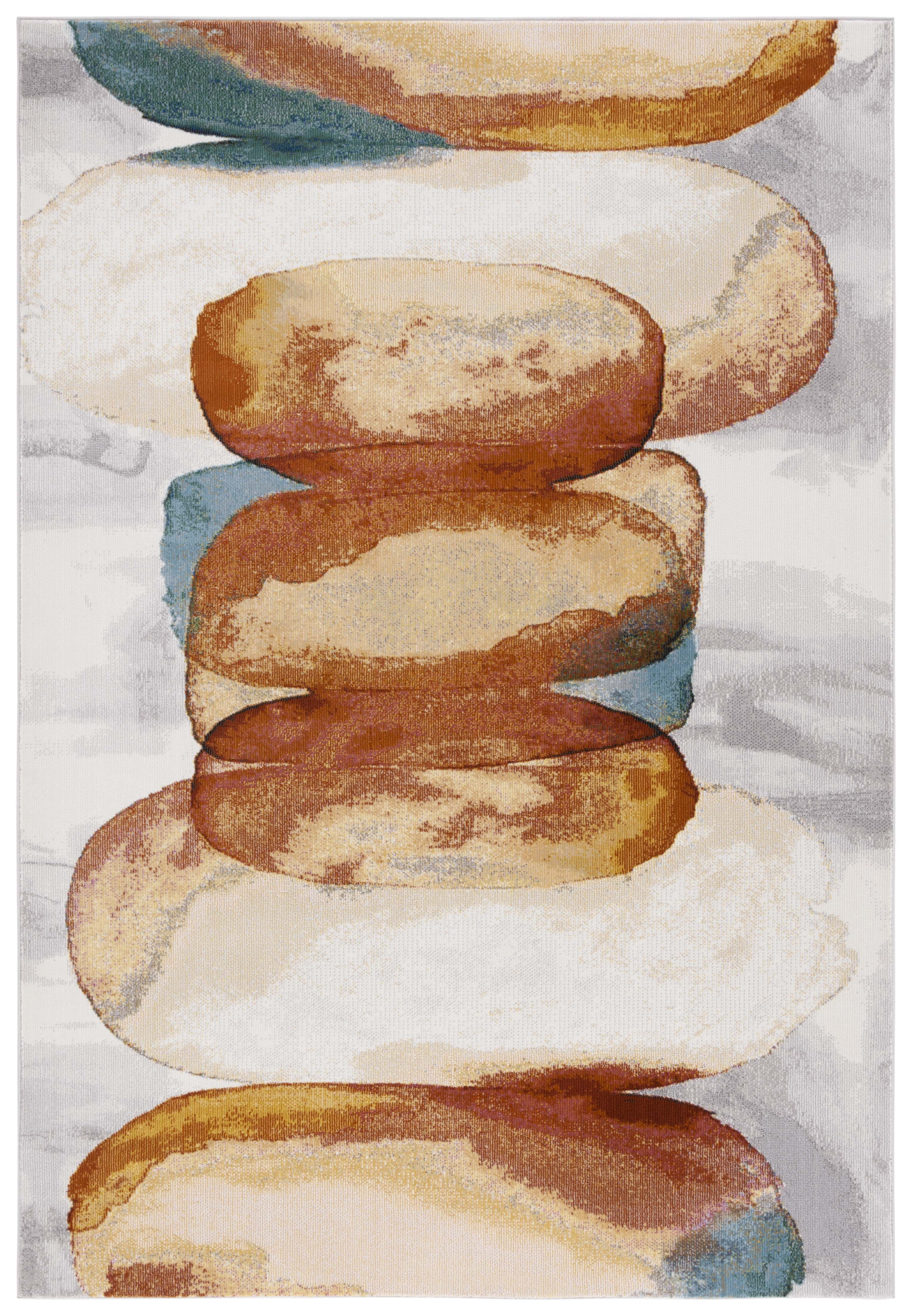 SAFAVIEH Art Studio Carson Abstract Area Rug, Ivory/Rust, 8' x 10 ...