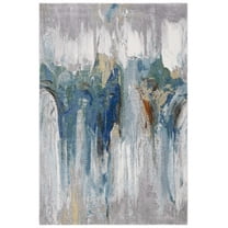 SAFAVIEH Art Studio Graeme Abstract Area Rug, Light Grey/Blue, 5'1" x 7'6"