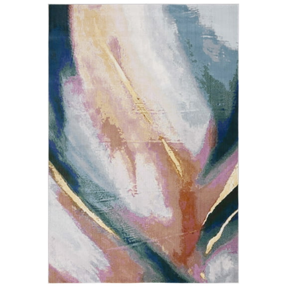 SAFAVIEH Art Studio Tomas Abstract Area Rug, Ivory/Rust, 5'1" x 7'6"