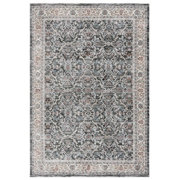 SAFAVIEH Artifact Aubrey Floral Polyester Area Rug, Charcoal/Gray, 8' x 10'