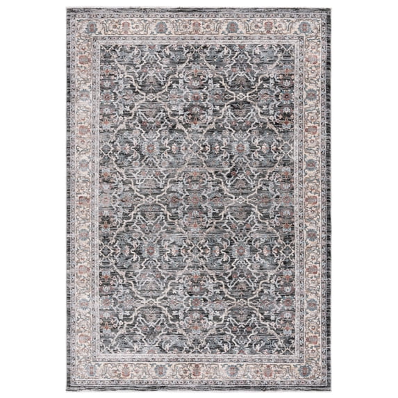 SAFAVIEH Artifact Aubrey Floral Polyester Area Rug, Charcoal/Gray, 9' x 12'