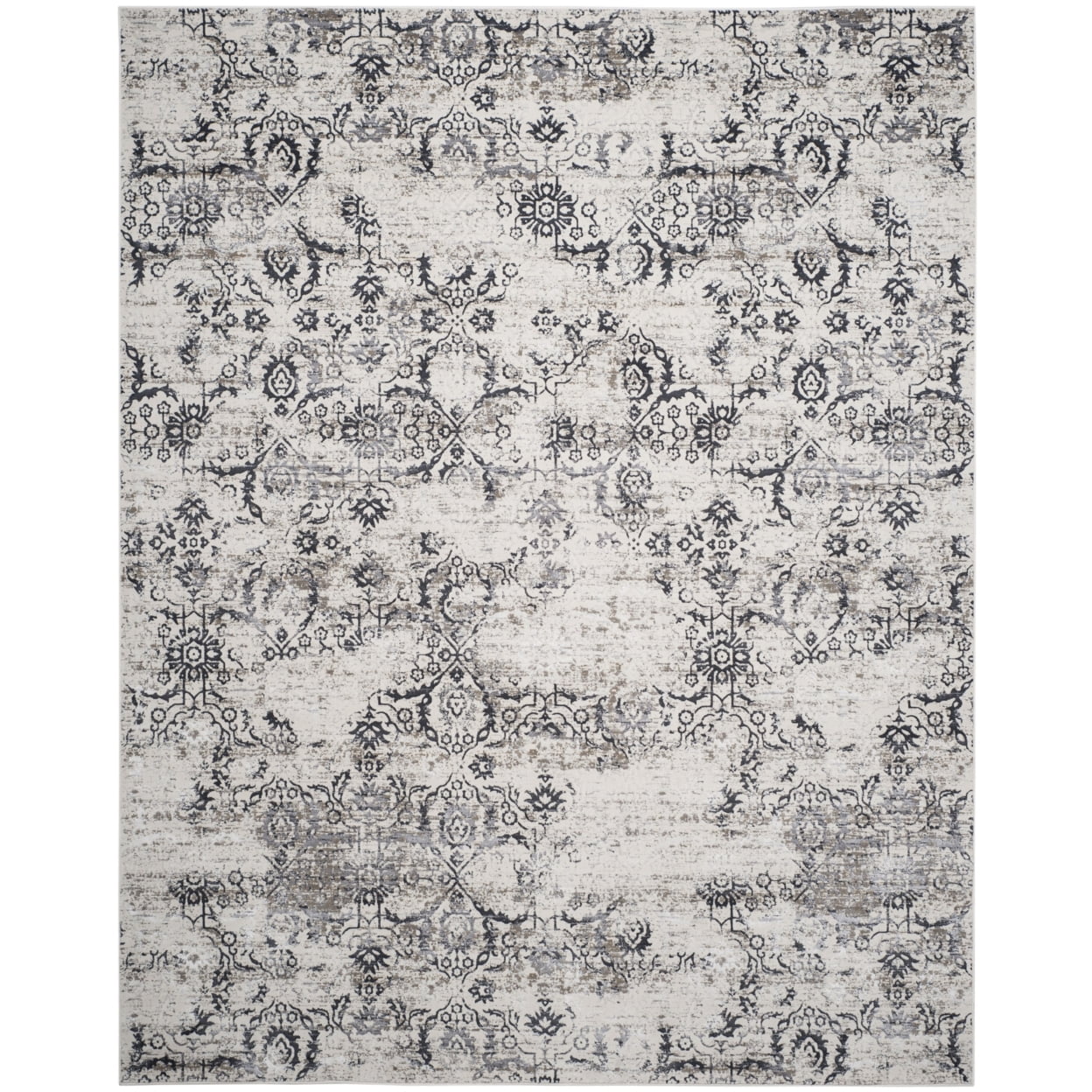 Urban Chic Vintage Blue 4'x6' Viscose and Cotton Blend Rug