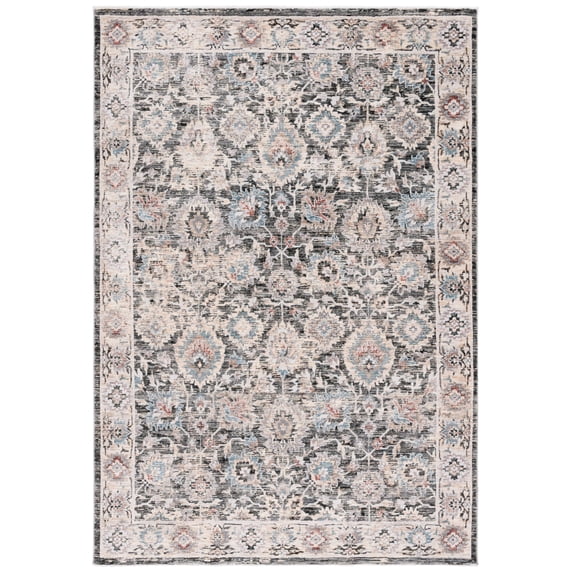 SAFAVIEH Artifact Esmond Oriental Polyester Area Rug, Charcoal/Ivory, 5' x 8'
