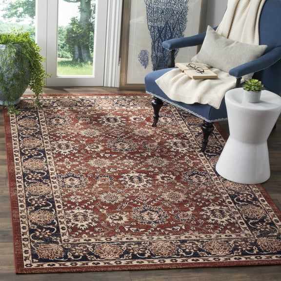 SAFAVIEH Artisan Collection ATN328R Rust / Navy Rug
