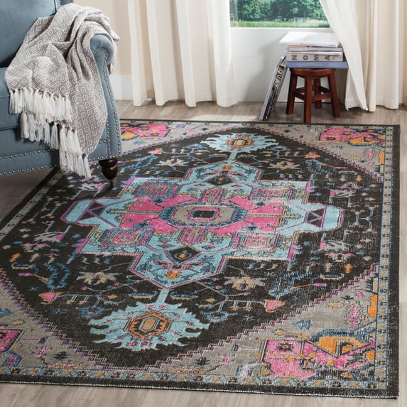 SAFAVIEH Artisan Fletcher Aztec Area Rug, Black/Light Grey, 9' x 12'