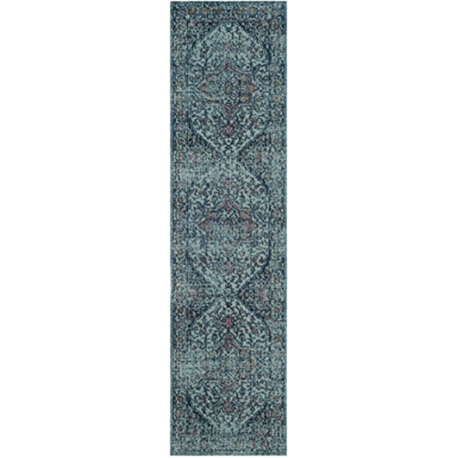 Light Blue 4' x 6' Traditional Synthetic Area Rug