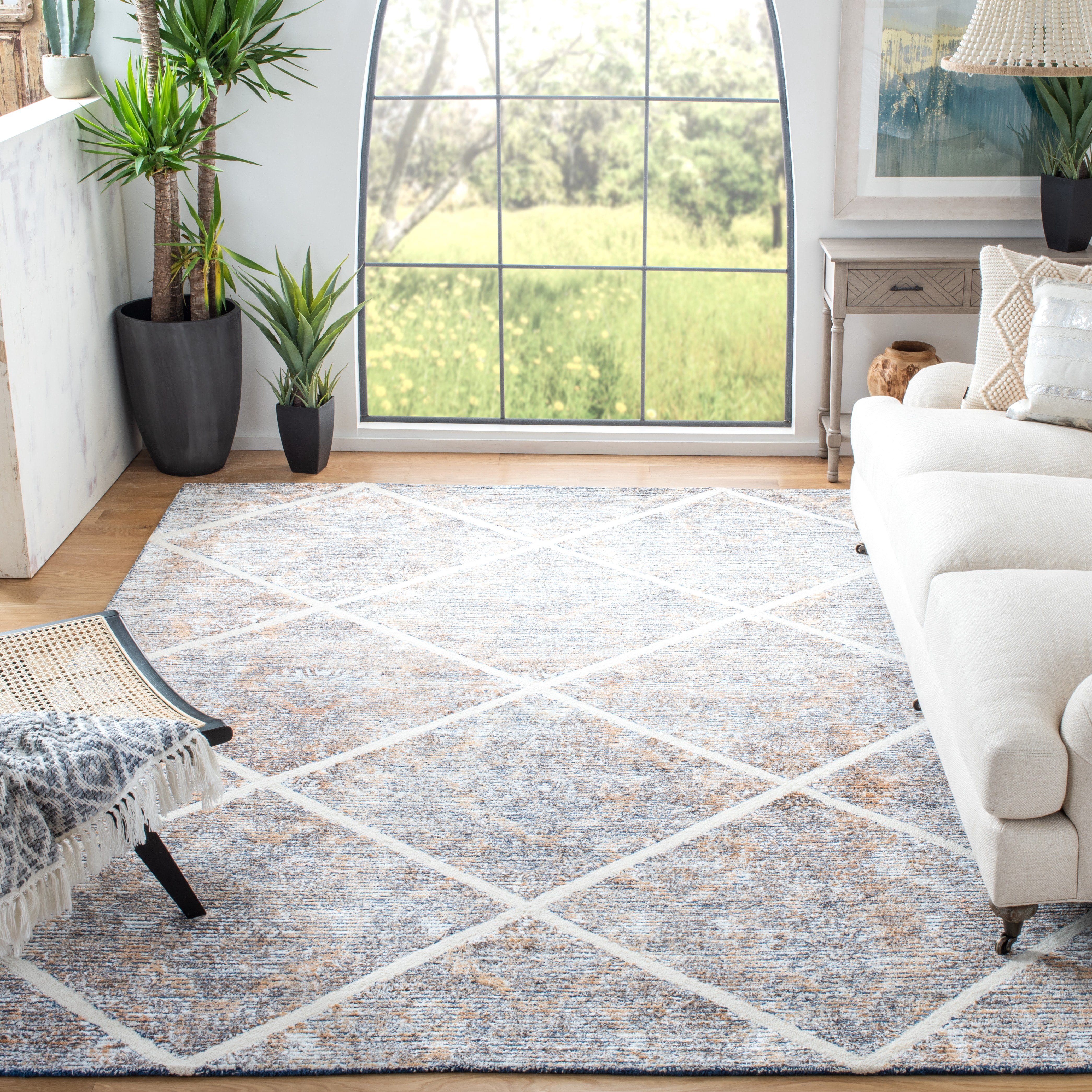 SAFAVIEH Artistry Linda Trellis Area Rug, Ivory/Gold, 8' x 10'