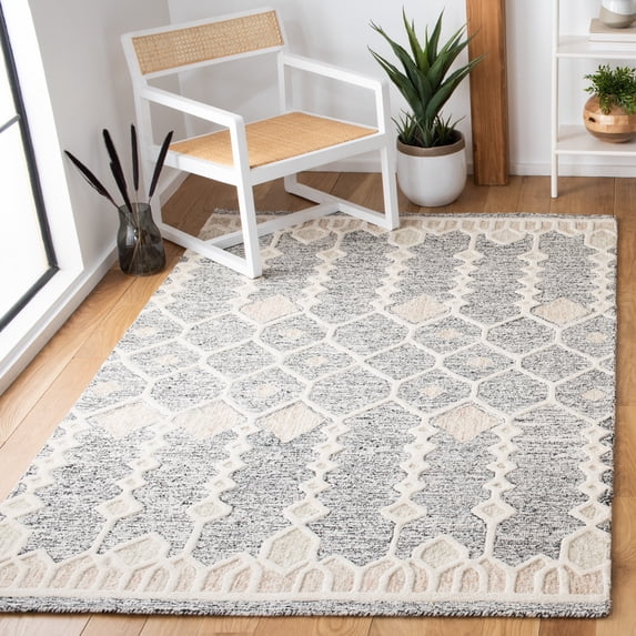 SAFAVIEH Artistry Alondra Geometric Area Rug, Ivory/Black, 6' x 9'