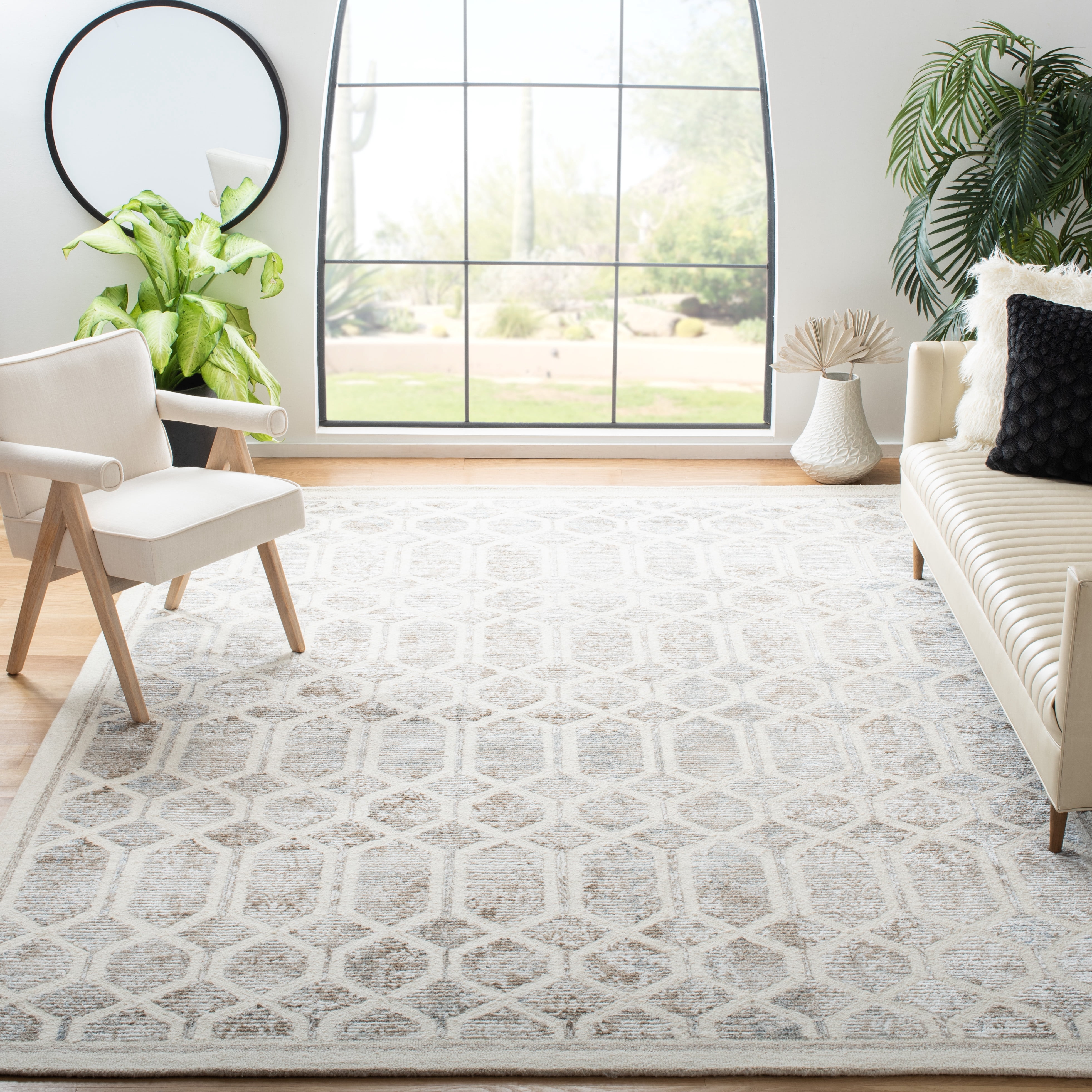 SAFAVIEH Artistry Jorie Geometric Area Rug, Ivory/Beige, 9' x 12'