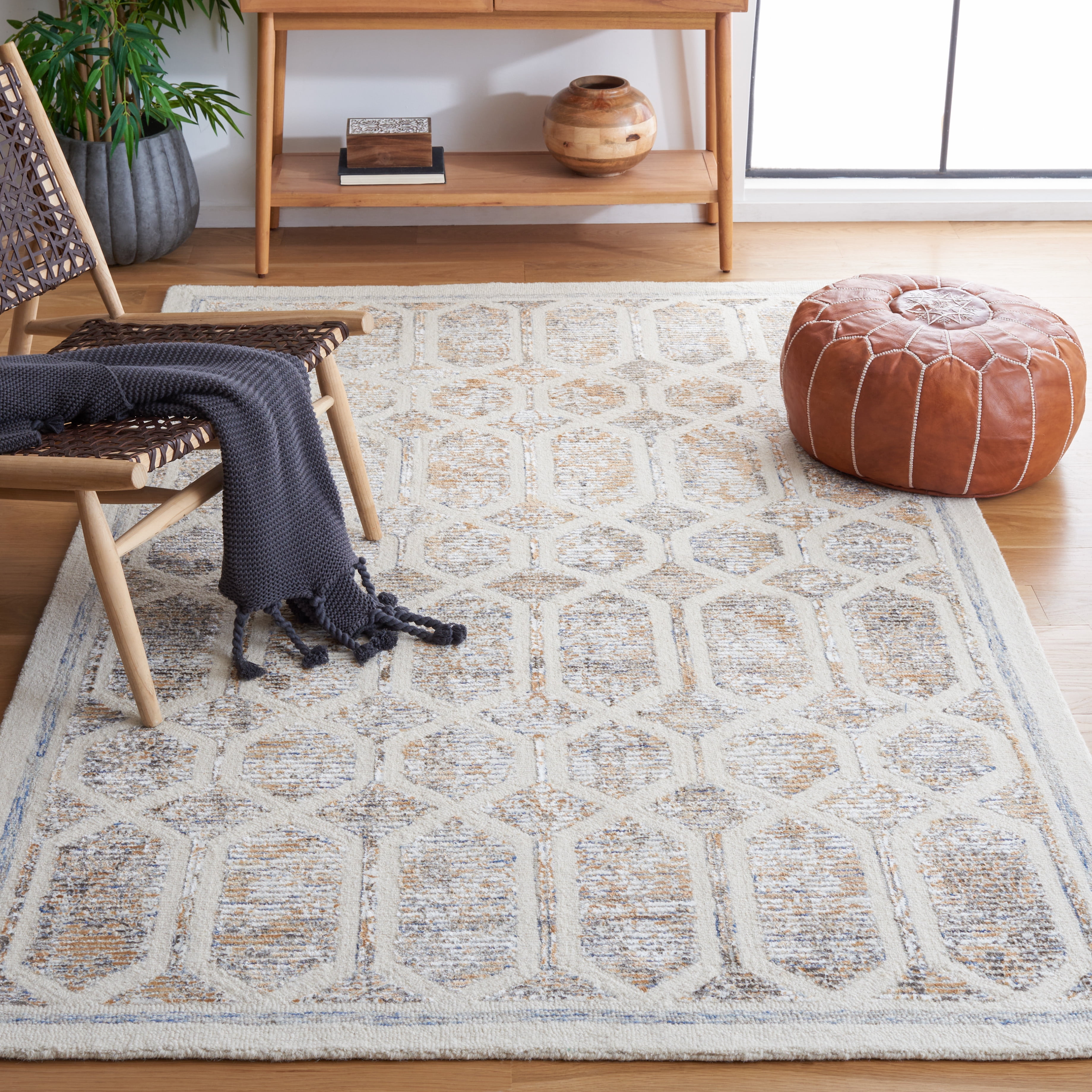 SAFAVIEH Artistry Jorie Geometric Area Rug, Ivory/Gold, 4' x 6'