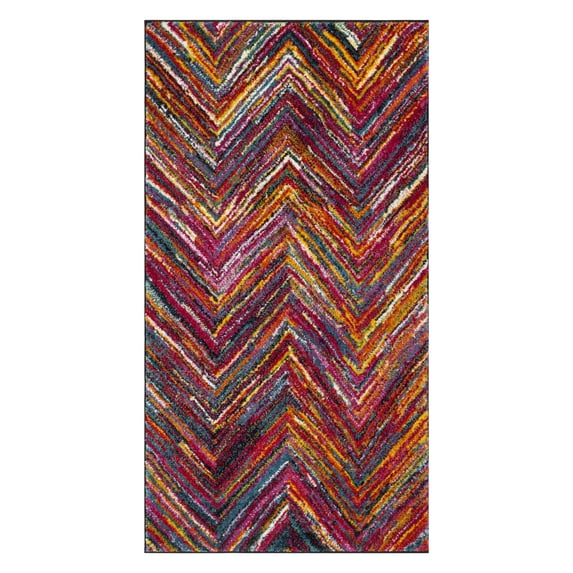 SAFAVIEH Aruba Bernadine Chevron Area Rug, Multi, 6'7" x 9'