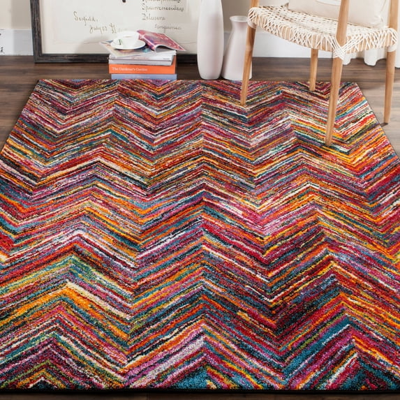 SAFAVIEH Aruba Bernadine Chevron Area Rug, Multi, 9' x 12'