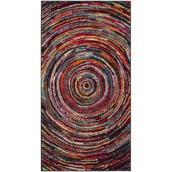 SAFAVIEH Aruba Donnchad Geometric Circles Area Rug, Multi, 2'7" x 5'