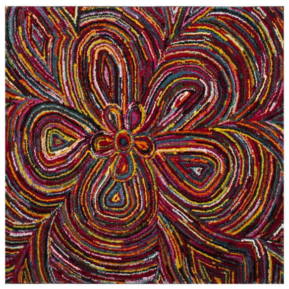 SAFAVIEH Aruba Georiana Geometric Area Rug, Multi, 3' x 3' Square