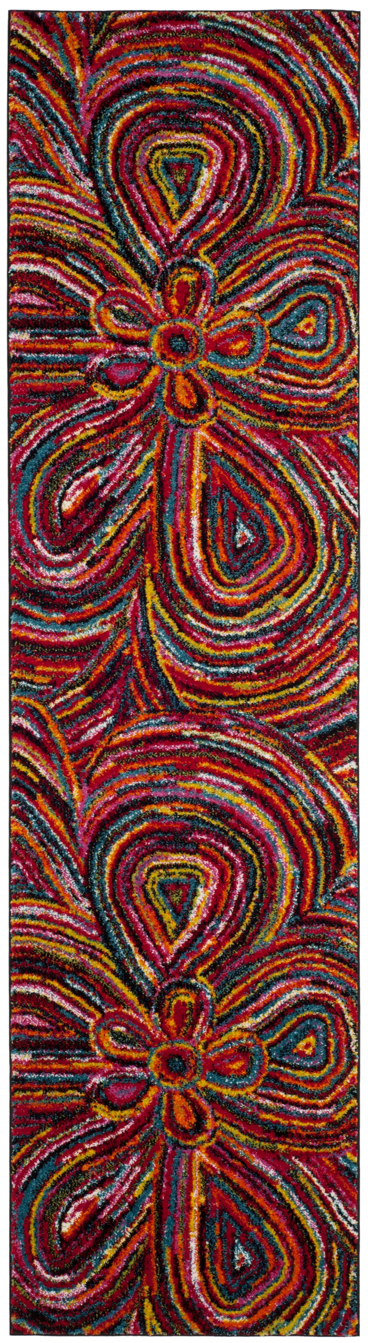 SAFAVIEH Aruba Georiana Geometric Floral Runner Rug, Multi, 2'3" x 8'
