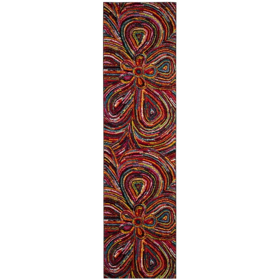 SAFAVIEH Aruba Georiana Geometric Floral Runner Rug, Multi, 2'3" x 8'