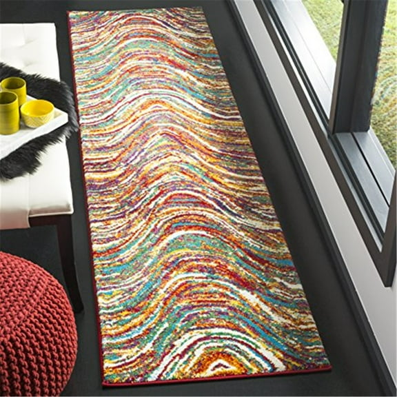 SAFAVIEH Aruba Ida Geometric Waves Area Rug, Multi, 2'7" x 5'