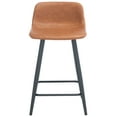 thumbnail image 1 of SAFAVIEH Asena Square Low Back Counter Stool, Cigar/Black, 1 of 12