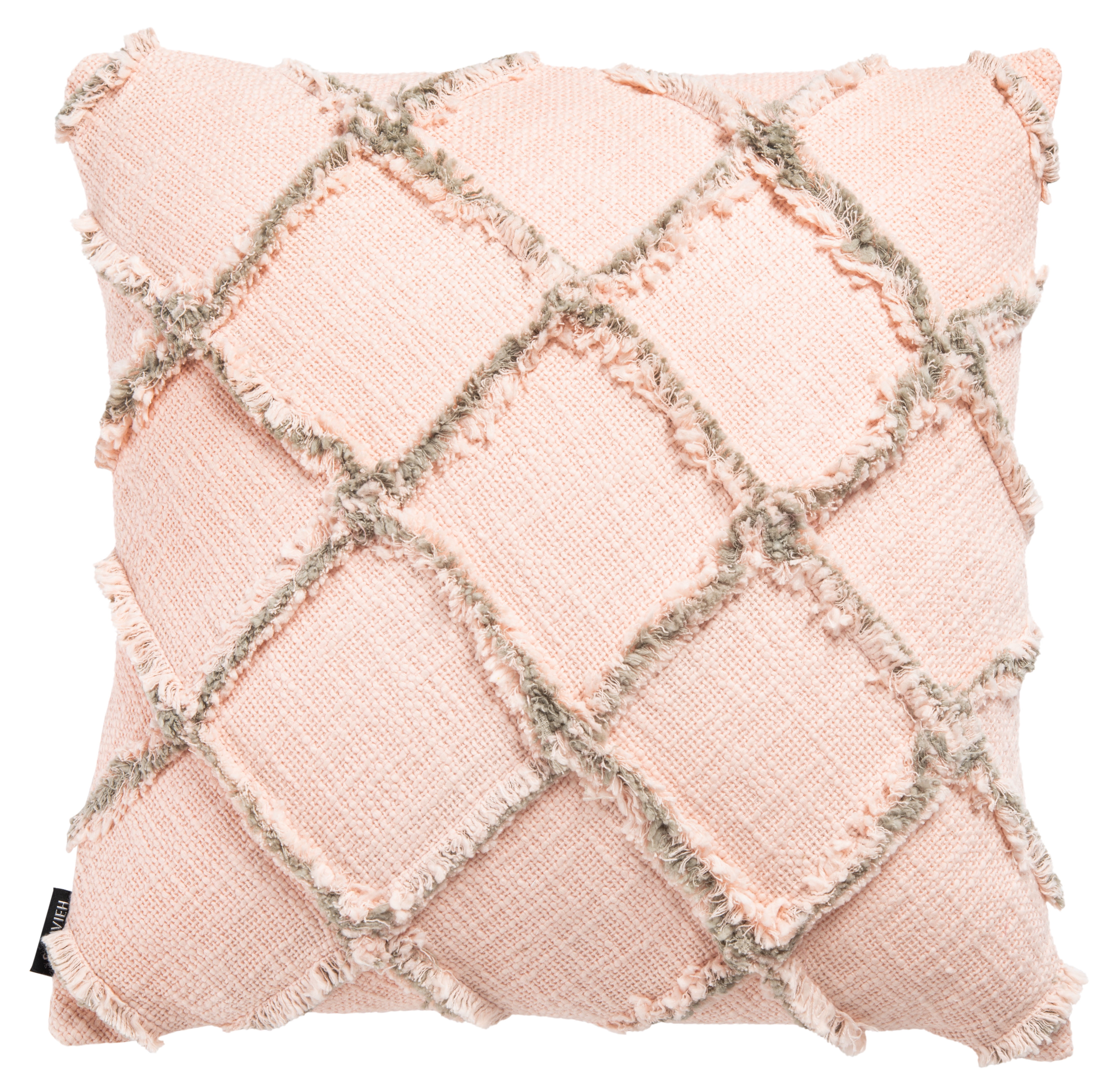 Amelia Collection Pink and White Damask Print Decorative Accent Throw Pillow