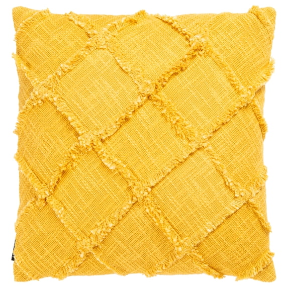 SAFAVIEH Ashlin Solid Checkered Accent Pillow, 18" x 18", Yellow