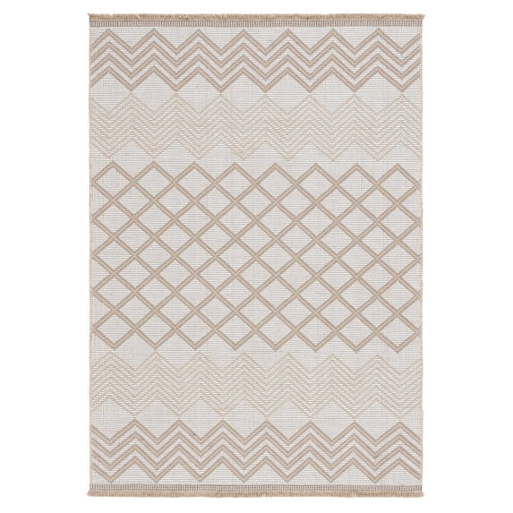 SAFAVIEH Aspect Garrett Geometric Area Rug, Ivory/Natural, 5'3" x 7'6"