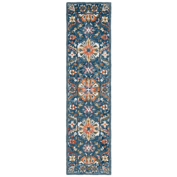 SAFAVIEH Aspen Hepburn Floral Runner Rug, Blue/Green, 2'3" x 9'