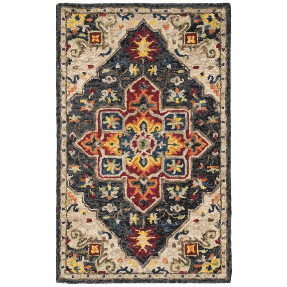 SAFAVIEH Aspen APN511H Handmade Charcoal / Cream Rug