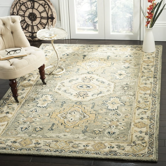 SAFAVIEH Aspen APN601W Handmade Moss / Ivory Rug