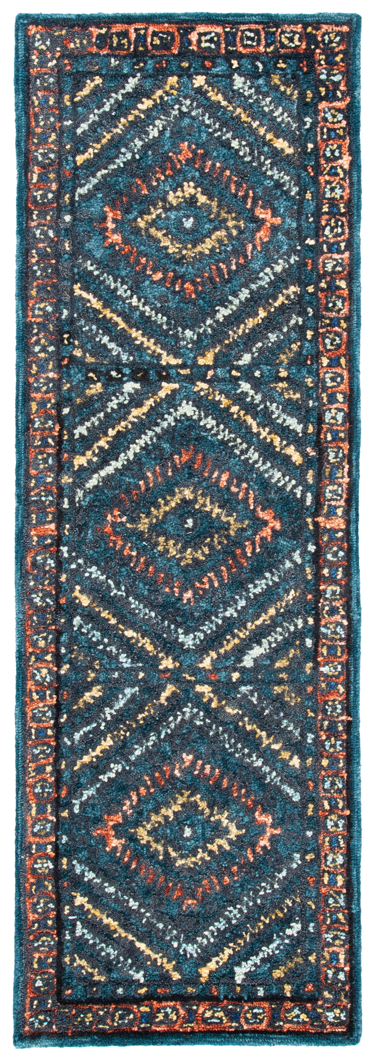 SAFAVIEH Aspen Alexanndria Floral Bordered Wool Runner Rug, Rust/Green