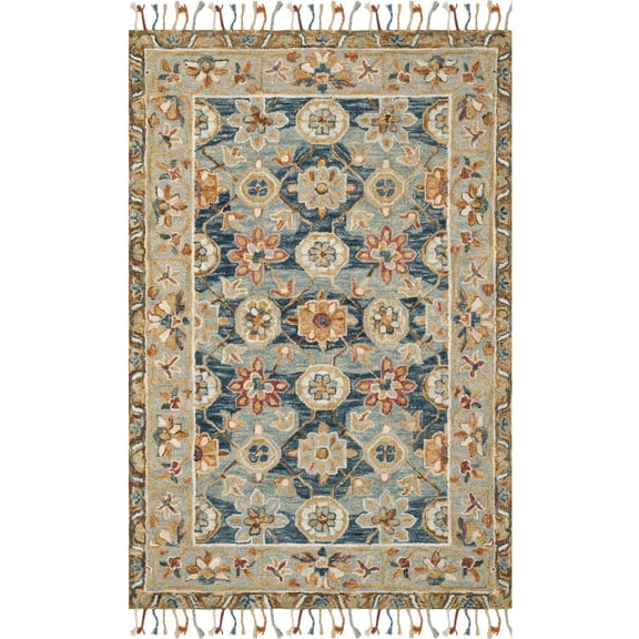 SAFAVIEH Aspen Andi Oriental Wool Area Rug, Grey/Navy, 11' x 15'