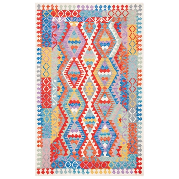 SAFAVIEH Aspen Andi Tribal Area Rug, Ivory/Red, 5' x 8'