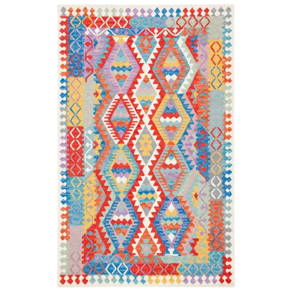 SAFAVIEH Aspen Andi Tribal Area Rug, Ivory/Red, 7' x 7' Square