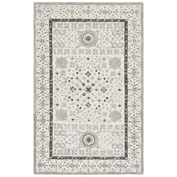 SAFAVIEH Aspen Beth Geometric Area Rug, Red/Yellow, 5' x 5' Round