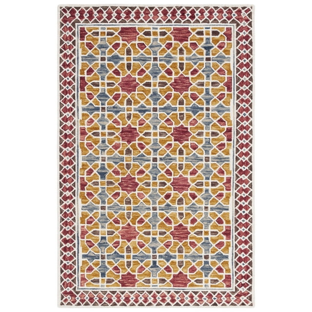 SAFAVIEH Aspen Beth Geometric Area Rug, Red/Yellow, 8' x 10'