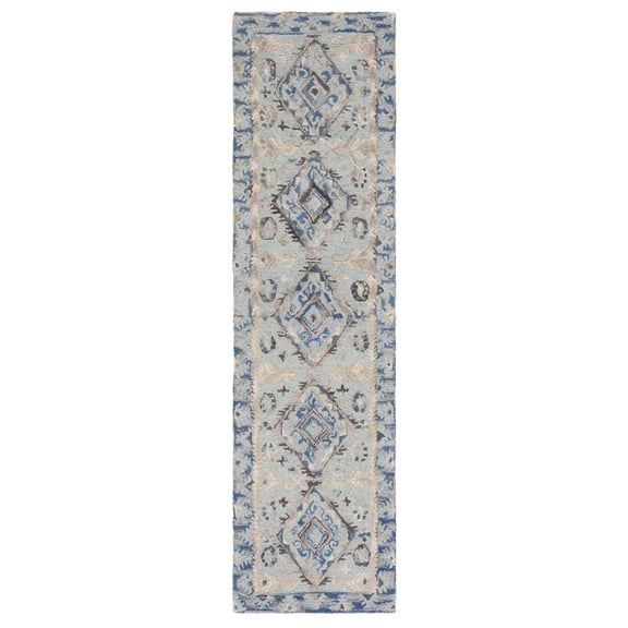 SAFAVIEH Aspen Briella Floral Wool Runner Rug, Blue/Beige, 2'3" x 11'