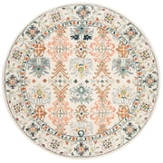 SAFAVIEH Aspen Brooks Oriental Area Rug, Ivory/Blue, 7' x 7' Round