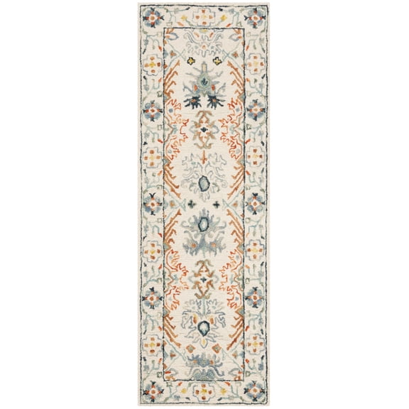SAFAVIEH Aspen Brooks Oriental Runner Rug, Ivory/Blue, 2'3" x 8'