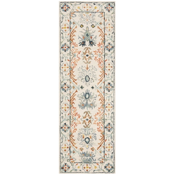 SAFAVIEH Aspen Brooks Oriental Runner Rug, Ivory/Blue, 2'3" x 8'