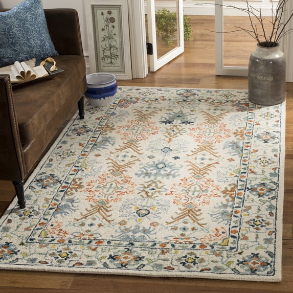 SAFAVIEH Aspen Brooks Southwestern Area Rug, Ivory/Blue, 9' x 12'