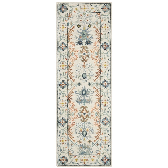 SAFAVIEH Aspen Brooks Southwestern Runner Rug, Ivory/Blue, 2'3" x 7'