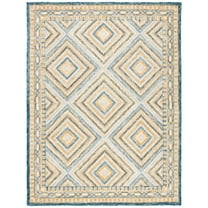 SAFAVIEH Aspen Caitriona Geometric Wool Area Rug, Navy/Gold, 8' x 10'