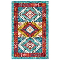 SAFAVIEH Aspen Camillo Geometric Area Rug, Blue/Rust, 5' x 8'
