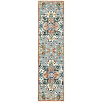SAFAVIEH Aspen Caroline Floral Runner Rug, Blue/Rust, 2'3" x 8'