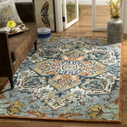 SAFAVIEH Aspen Caroline Southwestern Area Rug, Blue/Rust, 4' x 6'
