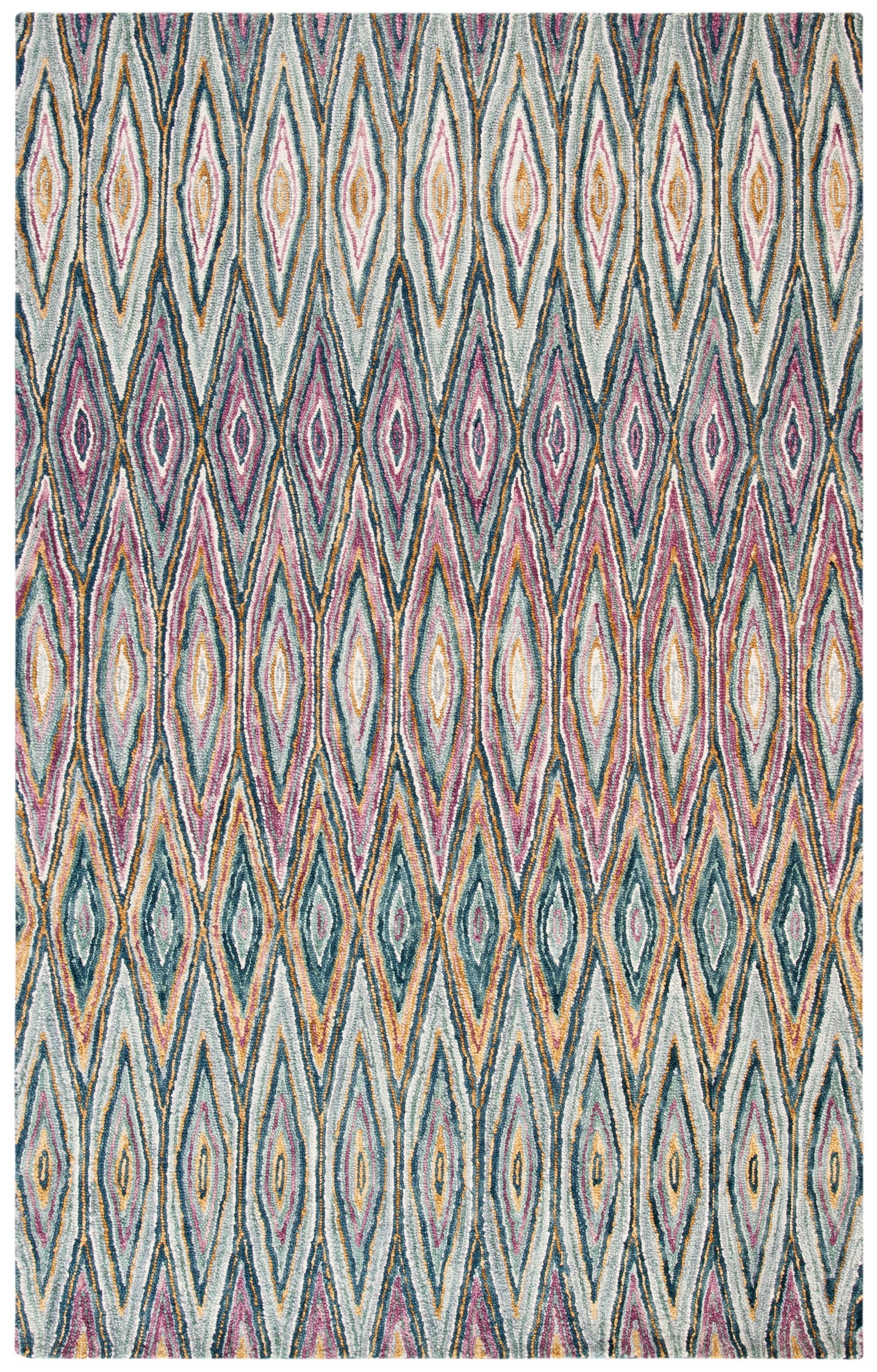 SAFAVIEH Aspen Catriona Abstract Geometric Wool Area Rug, Blue/Pink, 6' x 9'