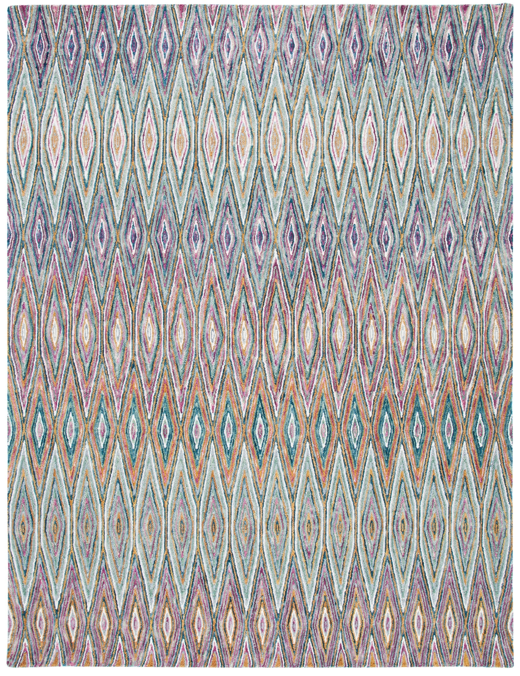 SAFAVIEH Aspen Catriona Abstract Geometric Wool Area Rug, Blue/Pink, 9' x 12'